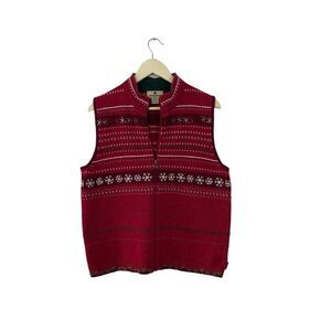 Woolrich Red and White Women's Sweater Vest